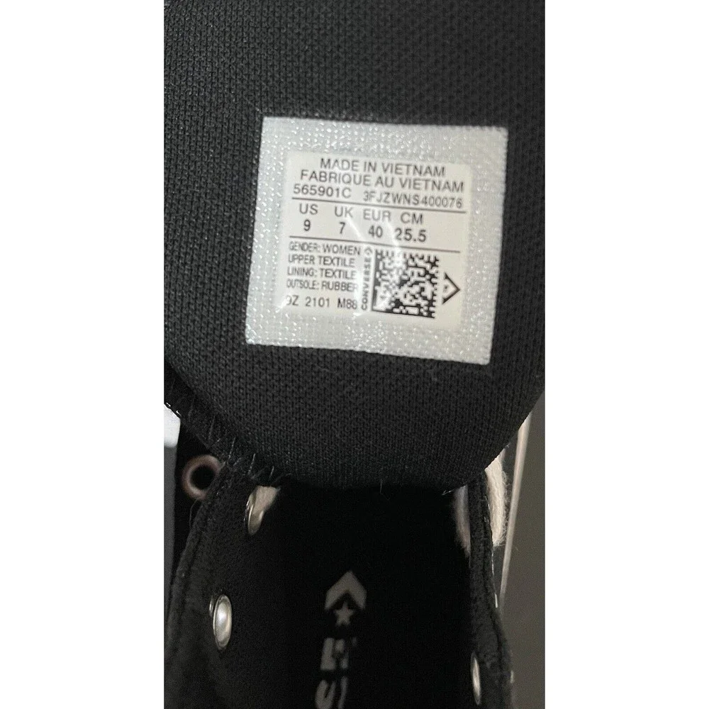 Converse Women Chuck Taylor All Star Platform Black White Canvas Shoes Size 9